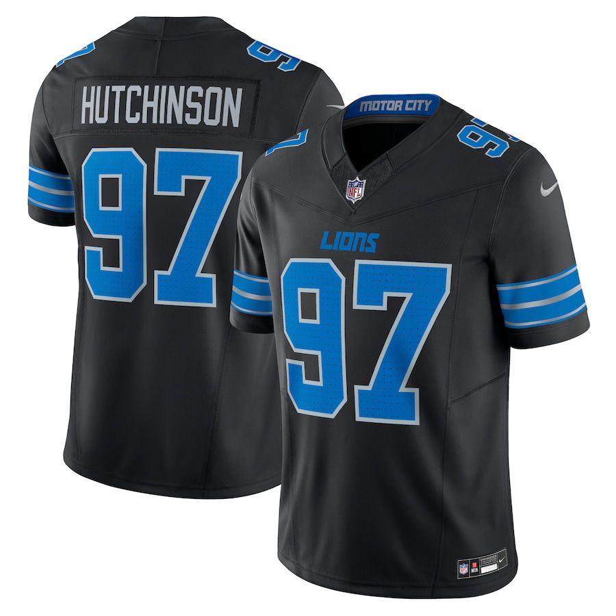 Men Detroit Lions #97 Aidan Hutchinson Nike Black 2nd Alternate Vapor F.U.S.E. Limited NFL Jersey